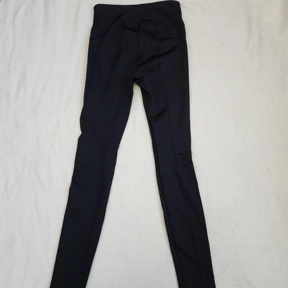 White House Black Market Black Zipper Runway Leggings Size 4